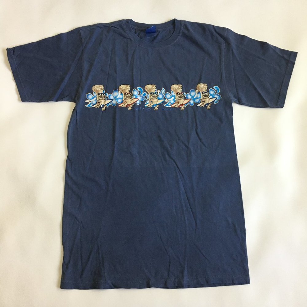 Authentic Pigment Tiki Man Hawaii Graphic T Shirt Size M Womens Ring Spun Cotton